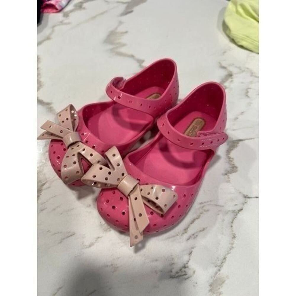 Mini Melissa Kids Girl Furadinha Sandals Shoes in Pink Barbie 8
